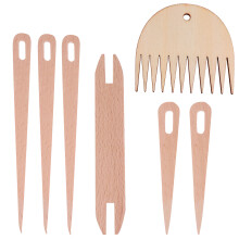1 Satz Handwebstuhl-Stab, Holz Häkelnadel, Webkamm, Schiffe, Webstab