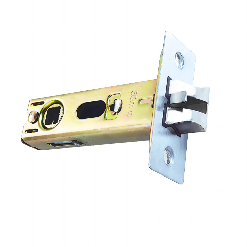 Qrity 60Mm Tubular Latch Forked Mortice Latch Mute Door Sprung Latch With Stainless Steel Panel For Internal Doors Lever Door Handles 6973939997205