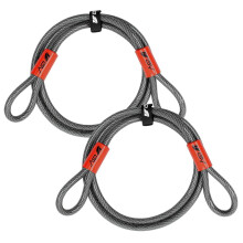 Cable de Seguridad BV 7FT de Alta Resistencia con Asas-10mm (3/8 Pulgada) Acero Trenzado Resistente