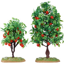 2 stuks mini appelbomen, kunstmatig voor treinscène