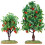 2 stuks mini appelbomen, kunstmatig voor treinscène 1