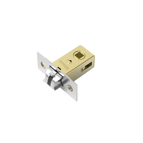 Qrity 30 mm r?rformet l?s med panel i rustfrit st?l, d?mpet d?r affjedret l?s til h?ndtag