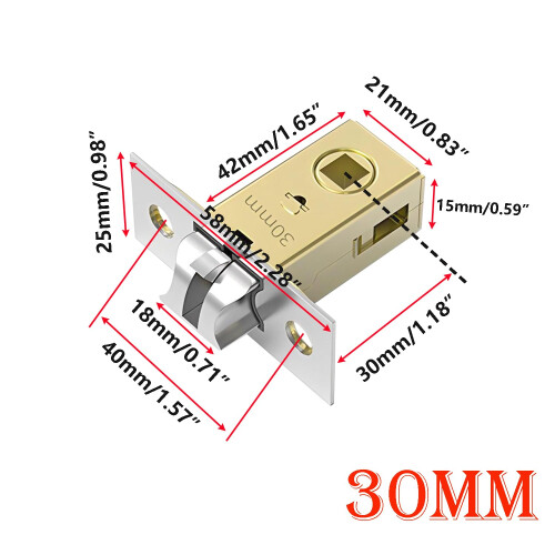 Qrity 30 mm r?rformet l?s med panel i rustfrit st?l, d?mpet d?r affjedret l?s til h?ndtag 1