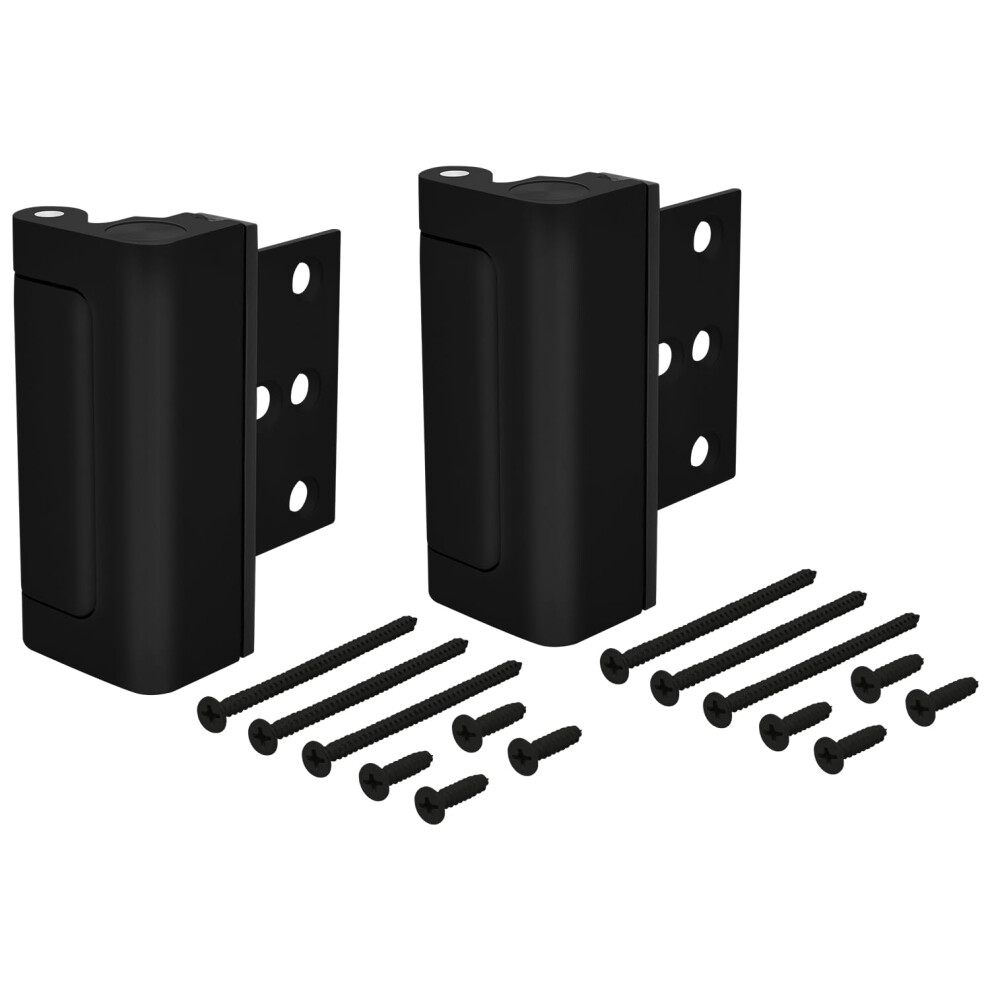 Hardwarex Supply Door Reinforcement Lock Privacy Door Latch Harden Construction 3"""" Stop Childproof Black (2 Pack) 626143096009