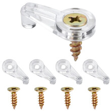 AccEncyc 50 Pack Glass Retainer Kit 4-5mm Clips With Screws for Fixing Cabinet Doors