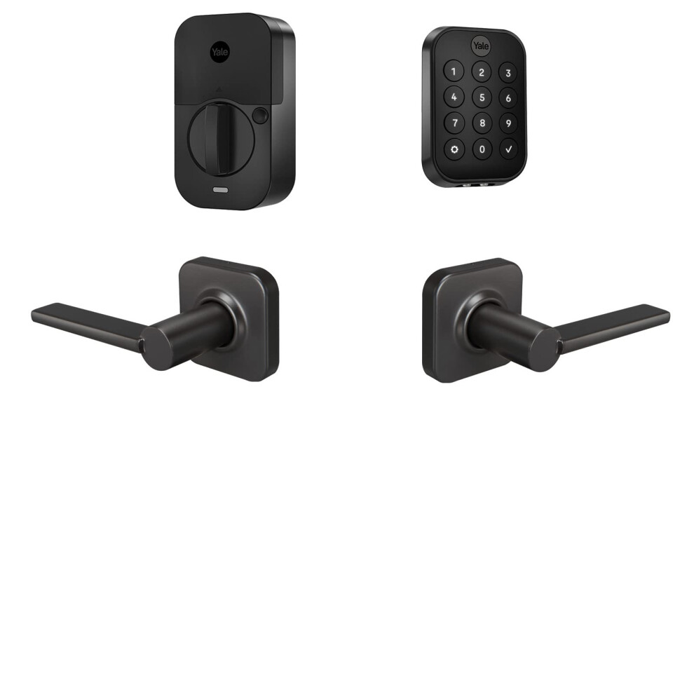 Yale Assure Lock 2 Key-Free Keypad With Bluetooth And Valdosta Lever In Black Suede 081023113151