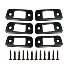 Ronde Hoek Deadbolt Strike Plate 1" x 2-1/4" met 12 Schroeven 1-3/8" - 6 Pack (Matte Zwart)