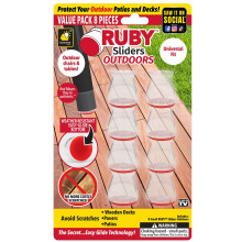 Ruby Sliders Outdoors AS-SEEN-ON-TV Premium Chair Covers Protect Outdoor Patios & Decks Prevents Scratches Stretchable Fits Smaller Furniture Leg