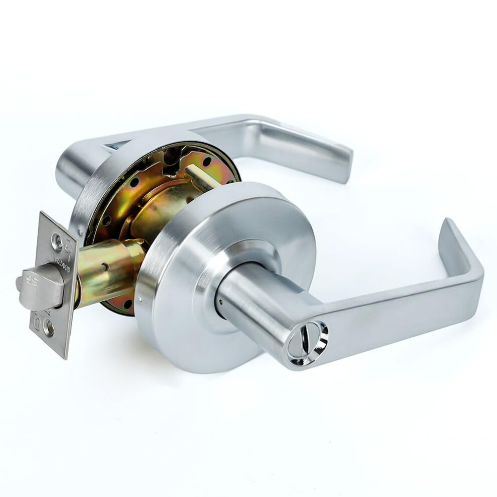 Sumbin Ansi Grade 2 Ul Fired Rated Commercial Heavy Duty Privacy Door Lever Lockset Ada Satin Chrome Finish 721691884358