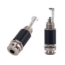 1/4 zoll endpin buchse für gitarre und bass, zylinderform, schwarz