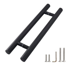 RZELOYDE 36-Inch SUS304 RVS Push Pull Deurhandgreep - Zwarte H Vorm voor Schuifdeuren en Zware Glazen Douches