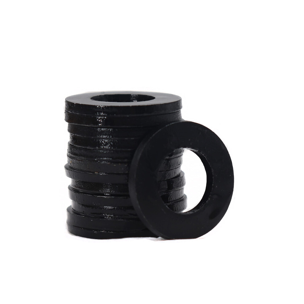Binifimux 50Pcs M10 Flat Washers(Od=20Mm 2.0Mm Thickness) Black Large Fender Gasket Grade 8 Carbon Steel 735209180757