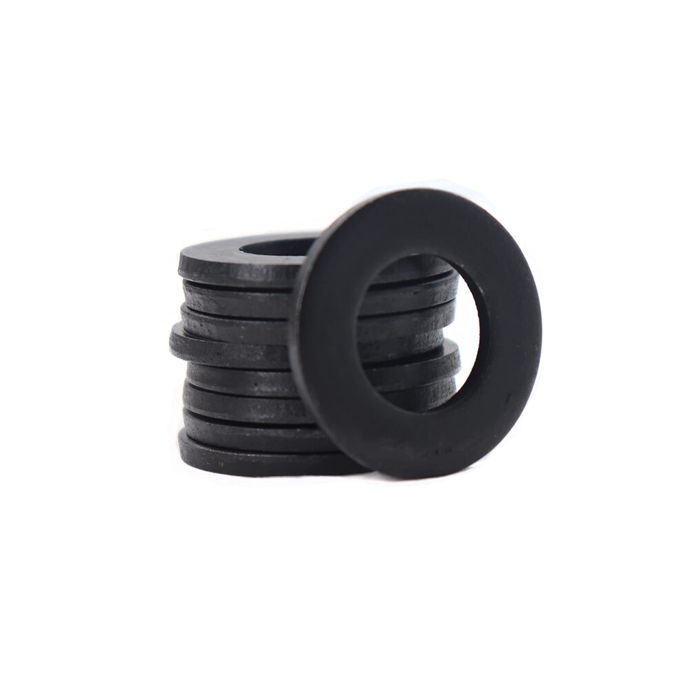 Binifimux 20Pcs M12 Flat Washers(Od=24Mm 2.5Mm Thickness) Black Large Fender Gasket Grade 8 Carbon Steel 735209180764
