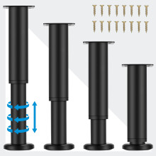KONIGEEHRE [Upgraded 4 PCS Metal Adjustable Furniture Legs 7-11.8 inch Heavy Duty Cabinet Legs Extension for Couch/Bed/Desk/Sofa/Table/Chair/Dresser