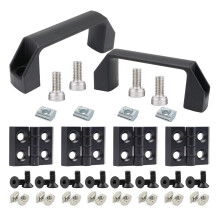 FORRCKY 4 Set 2020 Cerniera e Serie 20 Maniglie per Porte con Fessura a T estrusa 90mm Profili in Alluminio 2020 Cerniere Girevoli con Dado per H