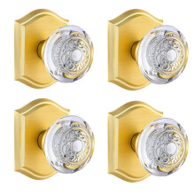 CLCTK 4 Pack Krystalglas Dummy D?rknopper Guld Dummy D?r Knop Satin Messing