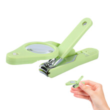 1Stk Langlebiger Nagelknipser Mit LED Licht Grün Edelstahl Für Alltag