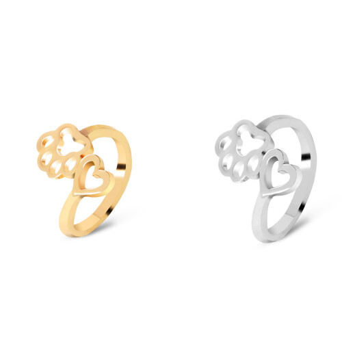 1 Paar Ring Offene Manschette Einfach Hundepfote 1