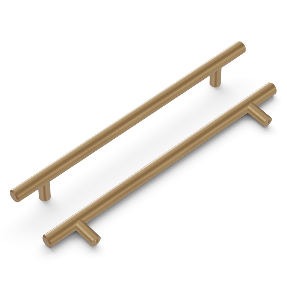 Hickory Hardware Bronze Bar Pulls Collection Pull 7-9/16 Inch (192Mm) Center To Center Champagne Finish (5 Pack)
