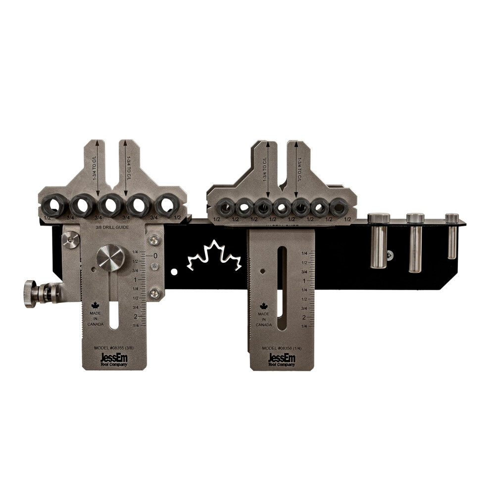 Jessem Stainless Dowelling Jig Hobby Package - Weekend Hobbyist Package With All Sizes + 1 Angle And Wall Bracket 842585000545