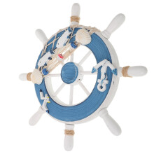 Nautischer Mediterraner Holz Bootssteuerrad Fischernetz