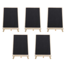 5Stk Holz-Kreidetafel Mit Ständer, Mini Blackboard Für Zuhause