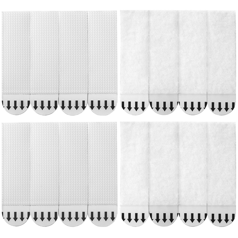 Sinnsally White Medium Picture Hanging Strips Heavy Duty 20-Pairs(40 Strips) Sticky Picture Hangers For Walls Hanging Without Nail Damage Free No Nails Ref