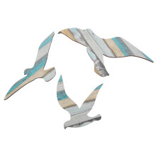 -set seemöwe wanddekoration holz für bad, schlafzimmer, wohnzimmer