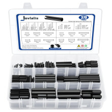 370-delige rolpenassortiment SAE-rolpennenset met gleufveerpennen Stalen split-expansiepen Zwarte rolpennen 1/16 5/64 3/32 1/8 5/32 3/16 7/32 1/4