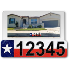 Curb-N-Sign Texas Curb Wrap Autocollants rflchissants en aluminium pour adresse (drapeau du Texas)