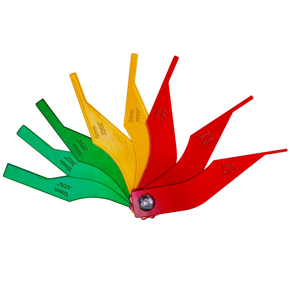 Vvivid Steel Brake Thickness Gauge 8 Piece Sae & Metric Automotive Brake Pad Measuring Ruler Tool 628856065259