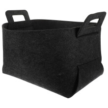 Faltbarer Wäschekorb Polyester Dunkelgrau Mit Griff