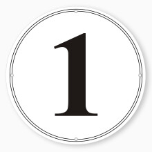 i-CowFun Premium-Nummernschilder aus rundem Aluminium, 1  Metall, 30,5 cm im Durchmesser, Parkplatz-Nummernschild fr den Auenbereich, gro, f