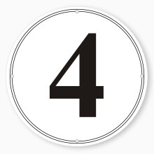 i-CowFun Premium runde aluminium talskilte 4 - metal 12"""" i diameter parkeringsplads nummerskilt udend?rs stort til gang gang tennisbane bygning