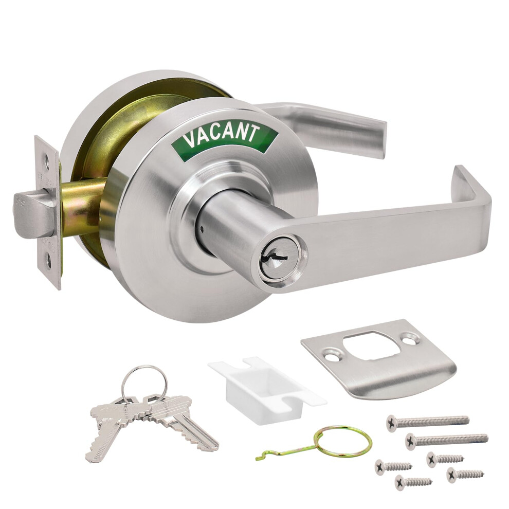 Nuk3y Indio Grade 2 Commercial Duty Indicator Lever Lockset (Entry Satin Chrome) 626143097877