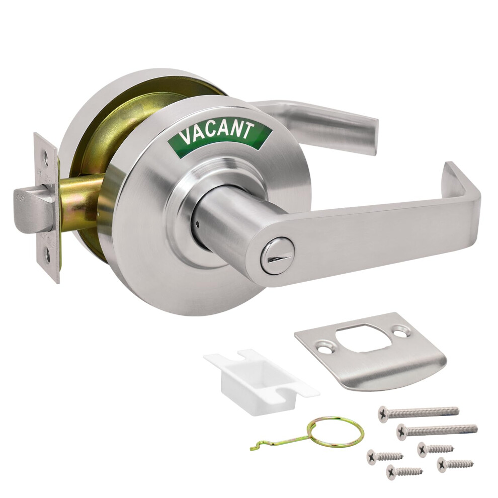 Nuk3y Indio Grade 2 Commercial Duty Indicator Lever Lockset (Privacy Satin Chrome) 626143097884