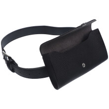 Schwarze PU Mini Gürteltasche Damen Handy Tasche Stilvoll