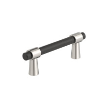 Amerock BP37385FBPN | Sloucen 3 palce (76 mm) Stred-k-stred Matn cern/leten nikl Cabinet Pull | Kuchynsk kovn | Nbytkov kovn | Rukojet z