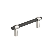 Amerock BP36858FBPN | Sloucen 3-3/4 palce (96 mm) Center-to-Center Matte Black/Polished Nickel Cabinet Pull | Kuchynsk kovn | Nbytkov kovn |