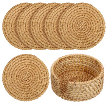 Rattan Teematte Set Set Rattan Tasse Für