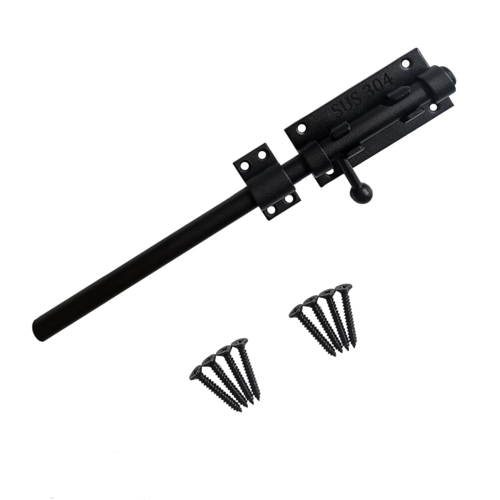 Proshopping 12 Inch Barrel Bolt Latch 304 Stainless Steel Heavy Duty Gate Latch Slide Lock With Padlock Hole 14Mm Dia.rod Security Sliding Bolt Gat 728990884393