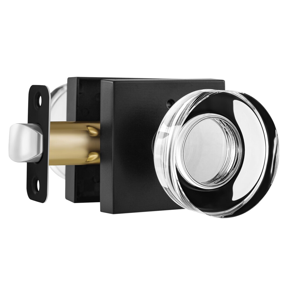 Naubea Matte Black Door Knob Glass Door Knobs Interior Privacy Door Knobs With Lock For Bedroom And Bathroom Vintage Crystal Door Knobs 658359055600