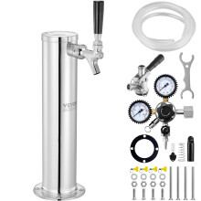 Kit Torre Kegerator VEVOR, Kit di Conversione Birra a Singolo Rubinetto, Distributore Birra in Acciaio Inossidabile
