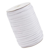 1Roll White Polyester Elastic Band Stretch Ribbon for Costume Sewing
