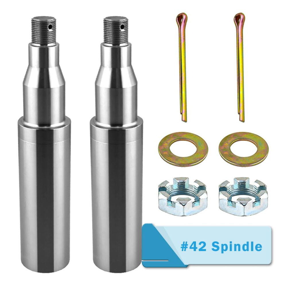 Rigsnparts Trailer Spindle Round #42 Ez Lube Spindle For 5200Lbs To 7000Lbs Trailer Axle Spindle With Cotter Pin Spindle Nut And Spindle Washer 2 Pc 721702791811