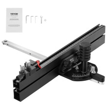 VEVOR Precision Miter Gauge Standard Slot 3/4'' x 3/8'' Aluminum Alloy Table Saw Miter Gauge with 18 in Grating 15 Angle Stops Adjustable Spring Lo