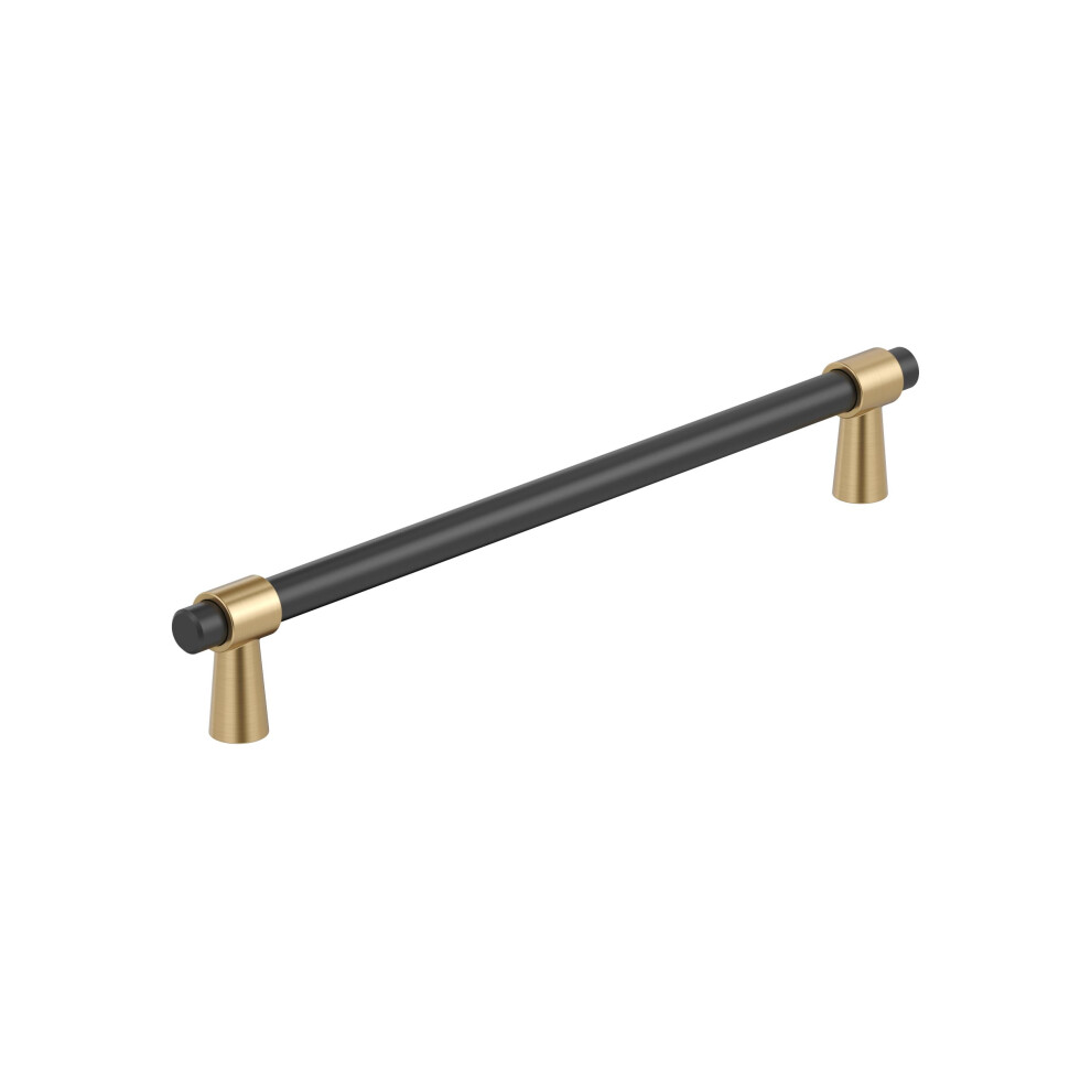 Photos - Furniture Hardware Amerock Mergence 7-9/16 inch Center-to-Center Matte Black/Champagne Bronze Cabinet Pull BP36980FBCZ(192mm)