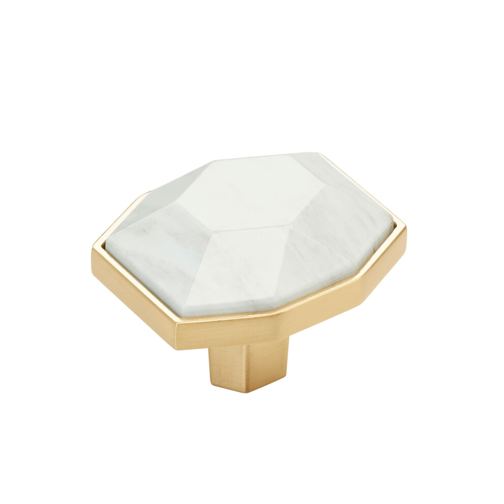 Photos - Furniture Hardware Amerock Carrione 1-5/8 inch  Length Marble White/Champagne Bronze Cabinet Knob BP36638MWCZ(41mm)