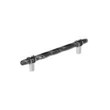 Amerock Carrione 6-5/16 palcu (160 mm) Stredov mramorov cern/leten chromov skrn Pull BP36650MBK26