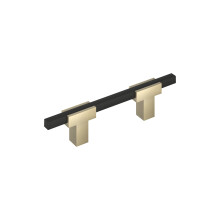 Amerock Urbanite 3 palcov (76 mm) stredov zlat ampansk/matn cern kabinet Pull BP77898BBZMB